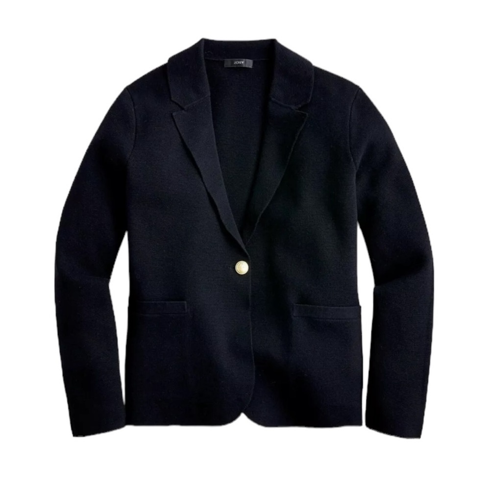 J. Crew Black Camille Shrunken Sweater Blazer